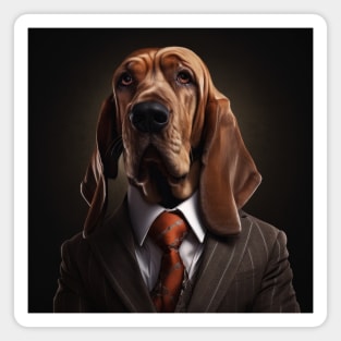 Bloodhound Dog in Suit Magnet